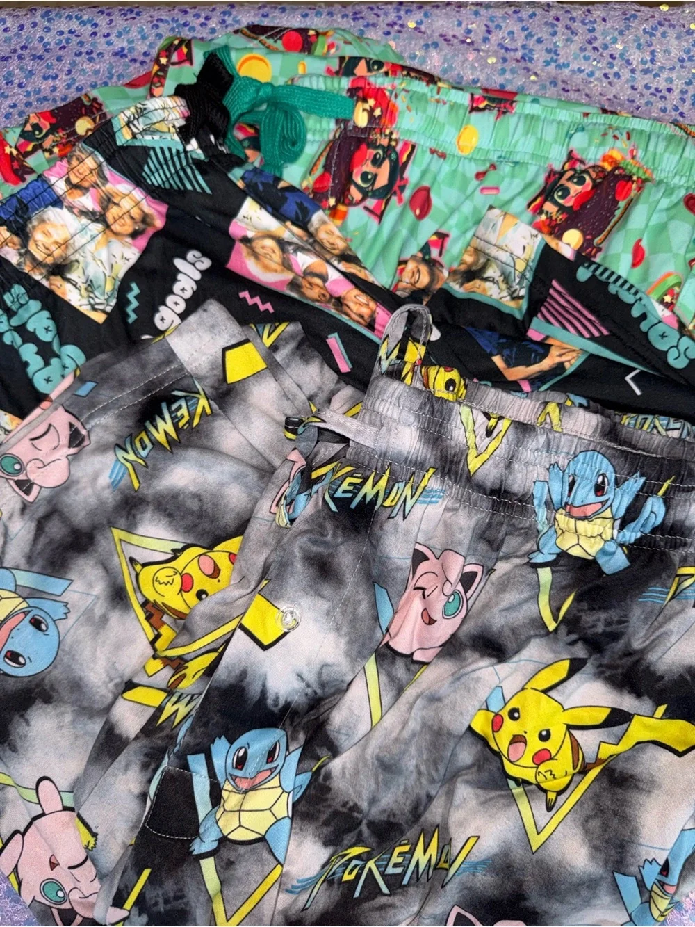 2928-Men's Pokémon, Wrack-it Ralph, Golden Girls Lounge Pants Lot